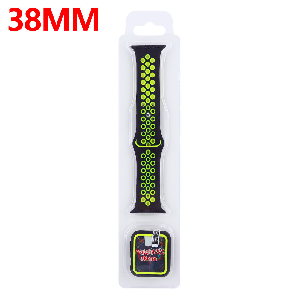 Strap-it Strap-it Bracelet sport Apple Watch + Strap-It Étui TPU (noir/jaune)