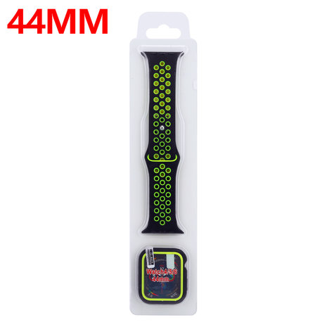 Strap-it Strap-it Bracelet sport Apple Watch + Strap-It Étui TPU (noir/jaune)
