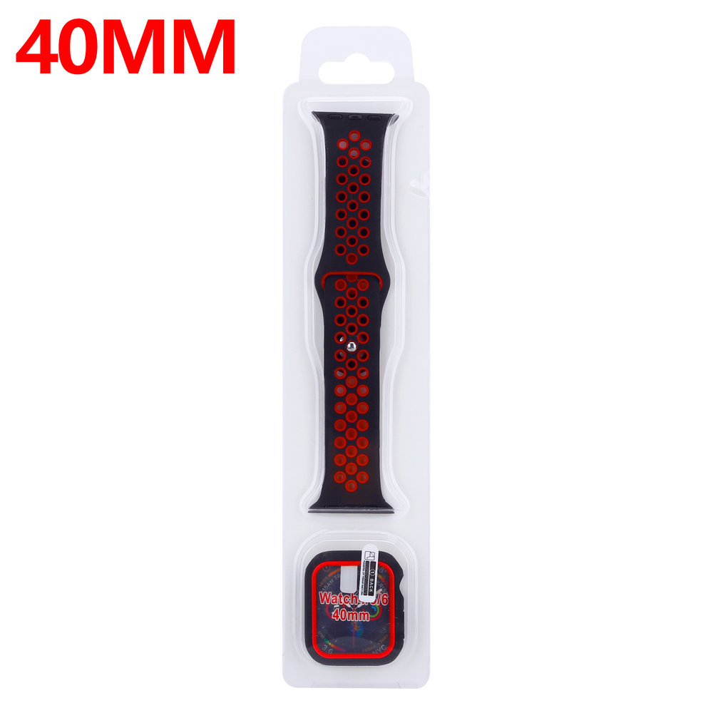 Strap-it Strap-it Bracelet sport Apple Watch + Strap-It Étui TPU (noir/rouge) Strap-it Strap-it Bracelet sport Apple Watch + Strap-It Étui TPU (noir/rouge)