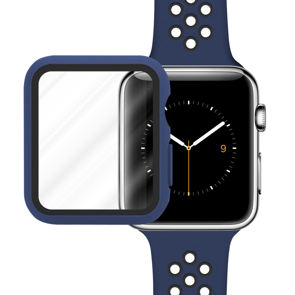 Strap-it Strap-it Bracelet sport Apple Watch + Strap-It Étui TPU (bleu/noir)