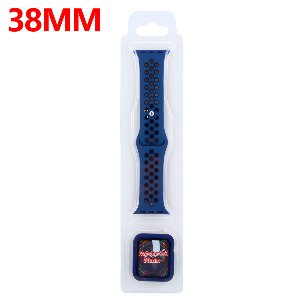 Strap-it Strap-it Bracelet sport Apple Watch + Strap-It Étui TPU (bleu/noir)
