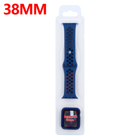 Strap-it Strap-it Bracelet sport Apple Watch + Strap-It Étui TPU (bleu/noir)