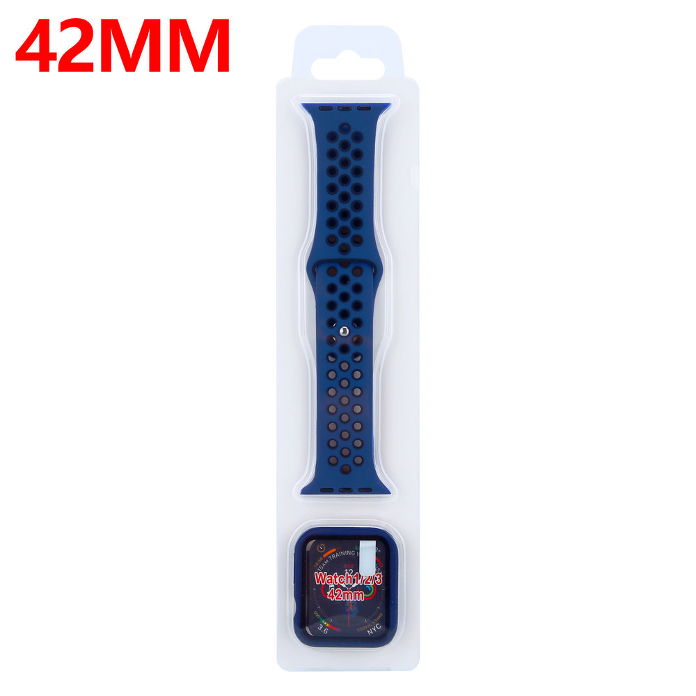 Strap-it Strap-it Bracelet sport Apple Watch + Strap-It Étui TPU (bleu/noir)