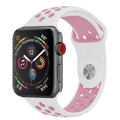 Strap-it Strap-it Bracelet sport Apple Watch + Strap-It Étui TPU (blanc/rose) Strap-it Strap-it Bracelet sport Apple Watch + Strap-It Étui TPU (blanc/rose)