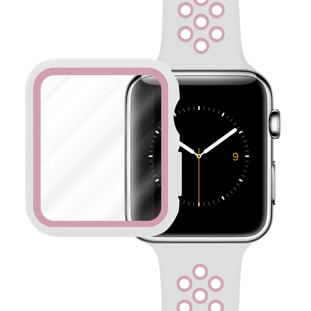 Strap-it Strap-it Bracelet sport Apple Watch + Strap-It Étui TPU (blanc/rose) Strap-it Strap-it Bracelet sport Apple Watch + Strap-It Étui TPU (blanc/rose)