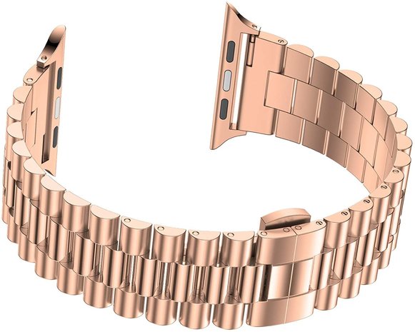 Strap-it Strap-it Bracelet acier Apple Watch Présidentiel (or rose)