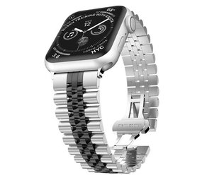 Strap-it Bracelet acier Apple Watch Jubilé (argent/noir)