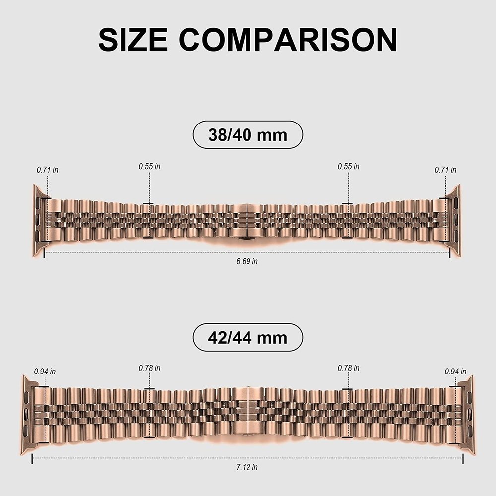 Strap-it Strap-it Bracelet acier Strap-it Apple Watch Jubilé (or rose)