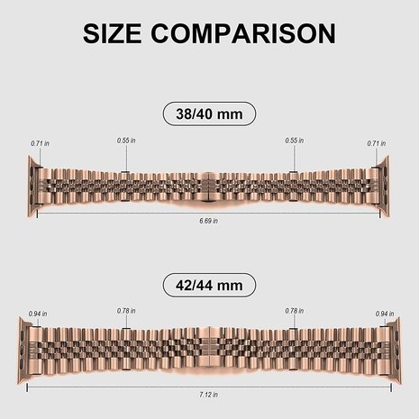 Strap-it Strap-it Bracelet acier Strap-it Apple Watch Jubilé (or rose)