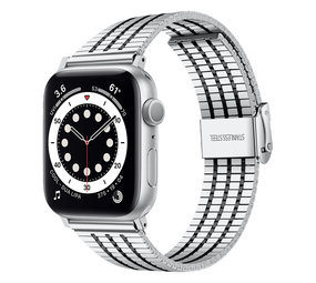 Strap-it Bracelet Apple Watch acier inoxydable (argent/noir)