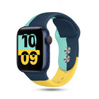 Strap-it Strap-it Bracelet tricolore sport Apple Watch (bleu foncé-aqua-jaune)