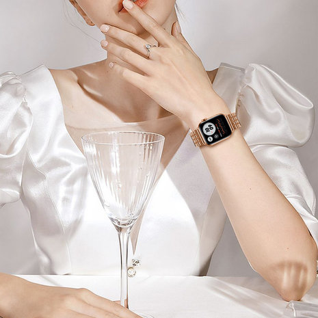 Bracelet Apple Watch acier inoxydable (or rose) 