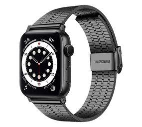 Strap-it Bracelet Apple Watch acier inoxydable (noir)