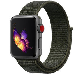 Strap-it Bracelet nylon Apple Watch (vert foncé)