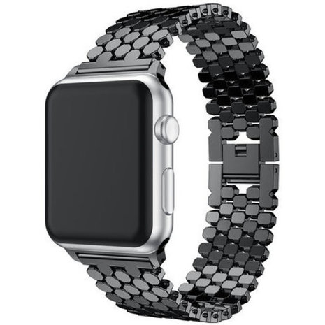 Strap-it Strap-it Bracelet acier poisson Apple Watch (noir)