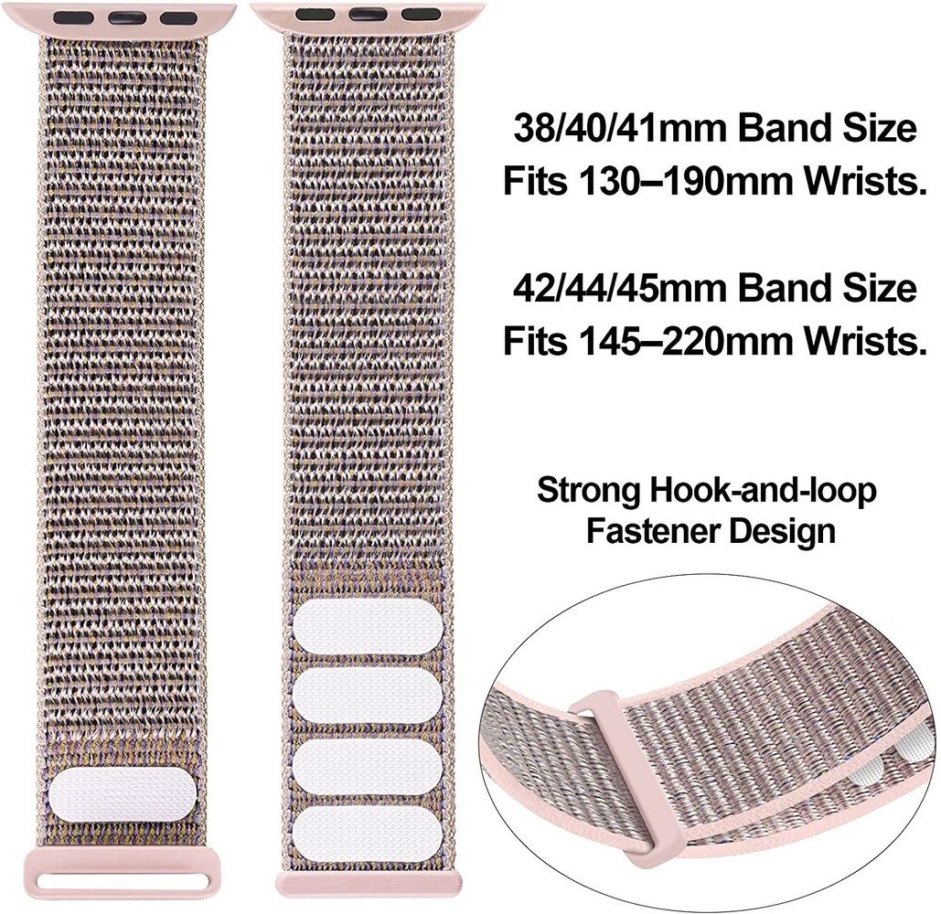 Strap-it Strap-it Bracelet Apple Watch nylon (rose) Strap-it Strap-it Bracelet Apple Watch nylon (rose)