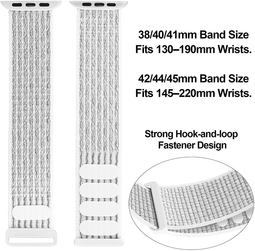 Strap-it Strap-it Bracelet Apple Watch nylon (blanc) Strap-it Strap-it Bracelet Apple Watch nylon (blanc)