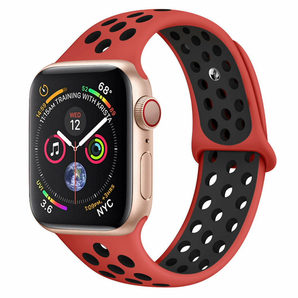 Bracelet sport Apple Watch (rouge/noir) 