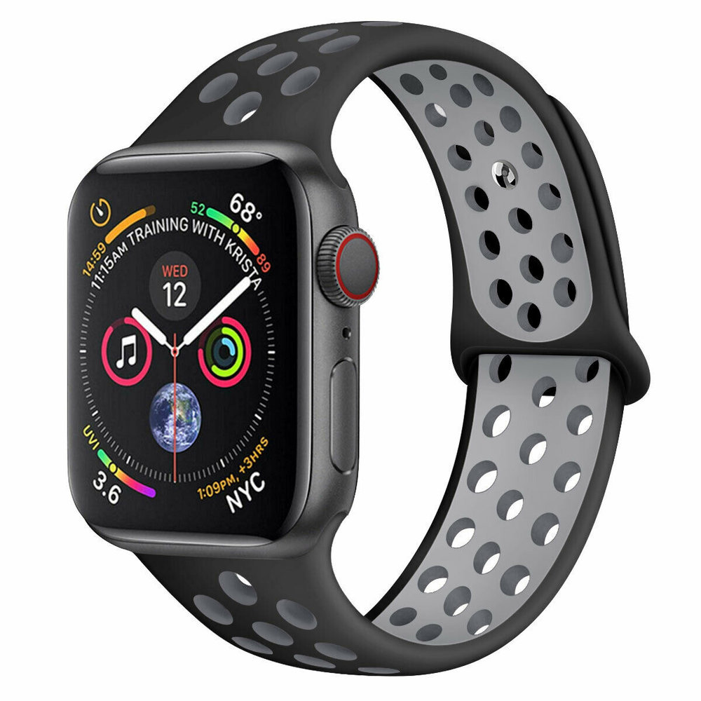Strap-it Strap-it Bracelet sport Apple Watch (noir/gris)
