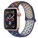 Strap-it Bracelet sport Apple Watch (bleu foncé / multicolore)