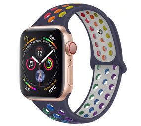 Strap-it Bracelet sport Apple Watch (bleu foncé / multicolore)