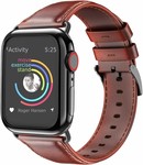 Strap-it Strap-it Bracelet cuir Apple Watch (marron-rouge)