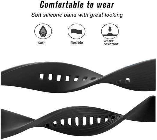 Strap-it Strap-it Bracelet silicone Samsung Galaxy Watch Active (noir)