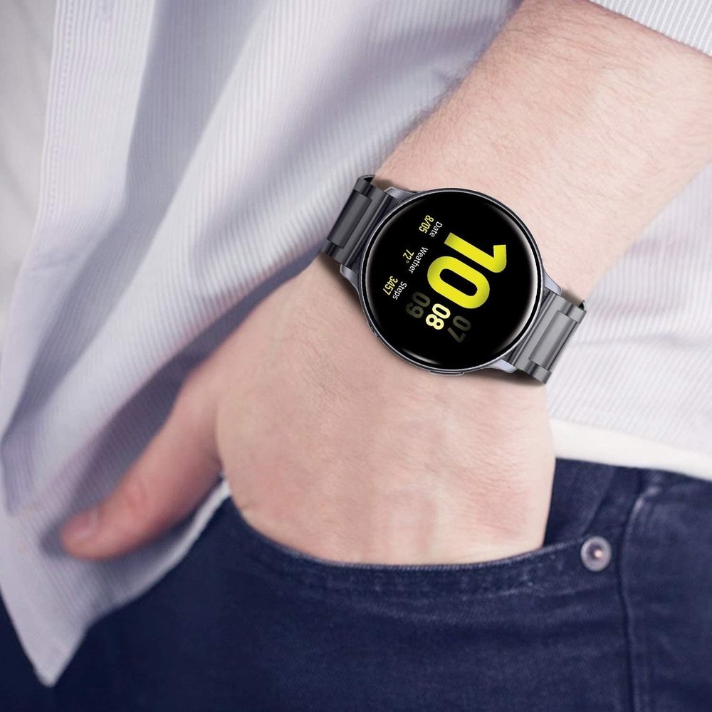 Strap-it Strap-it Bracelet acier Samsung Galaxy Watch Active (Noir)