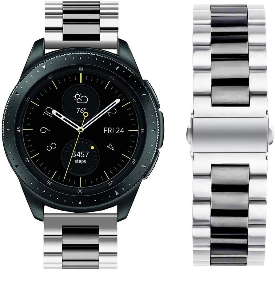 Strap-it Strap-it Bracelet acier Samsung Galaxy Watch 42mm (argent/noir)