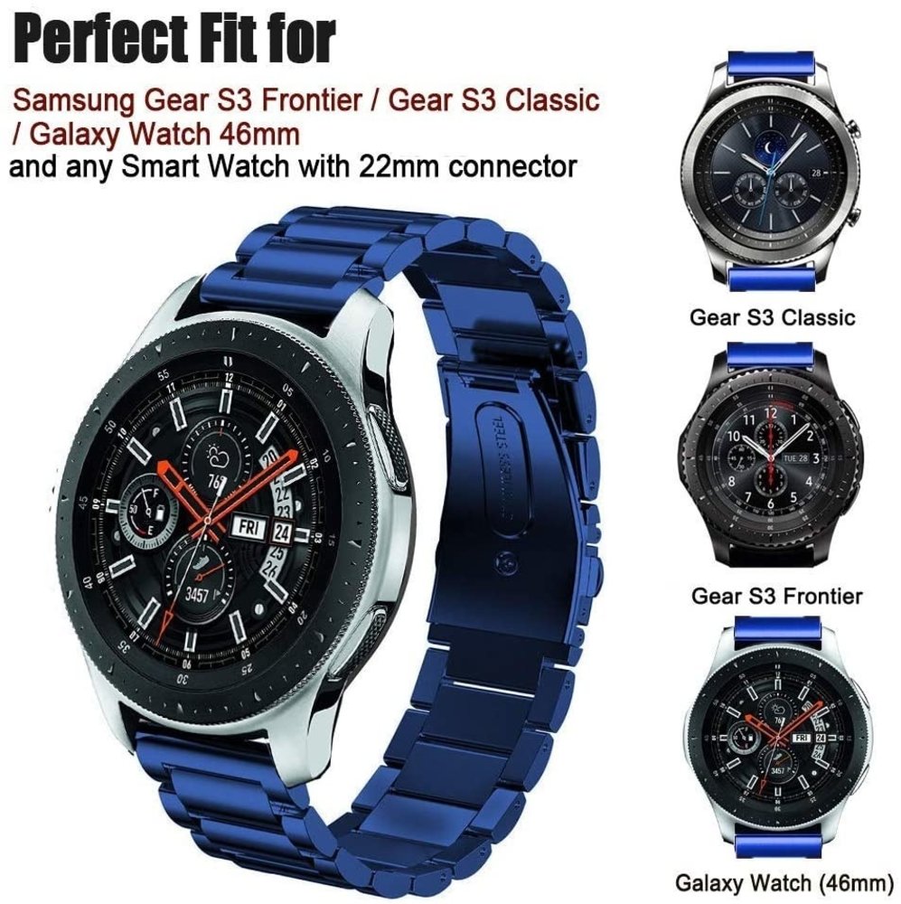 Strap-it Strap-it Bracelet acier Samsung Galaxy Watch 46mm (bleu)