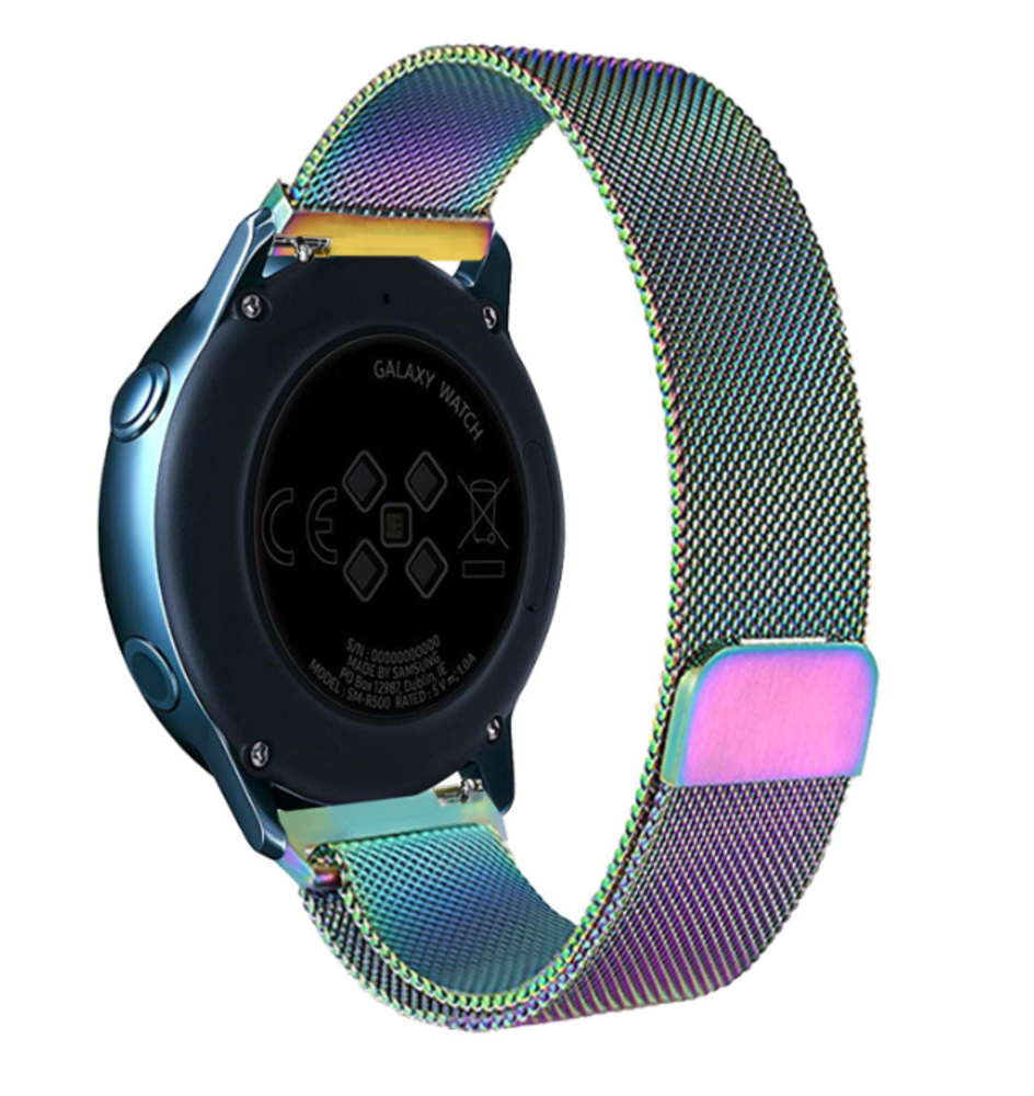 Strap-it Strap-it Bracelet Milanais Samsung Galaxy Watch Active (arc-en-ciel)