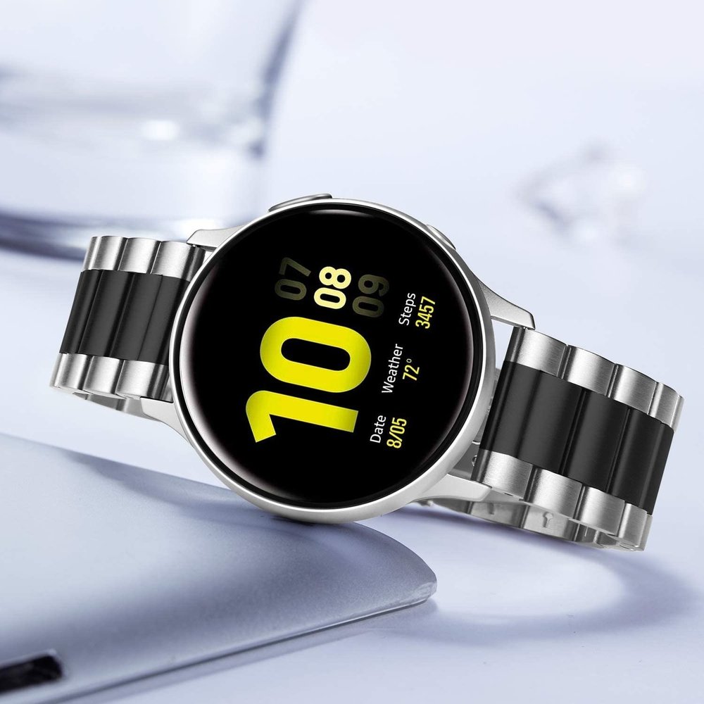 Strap-it Strap-it Bracelet acier Samsung Galaxy Watch Active (argent/noir)