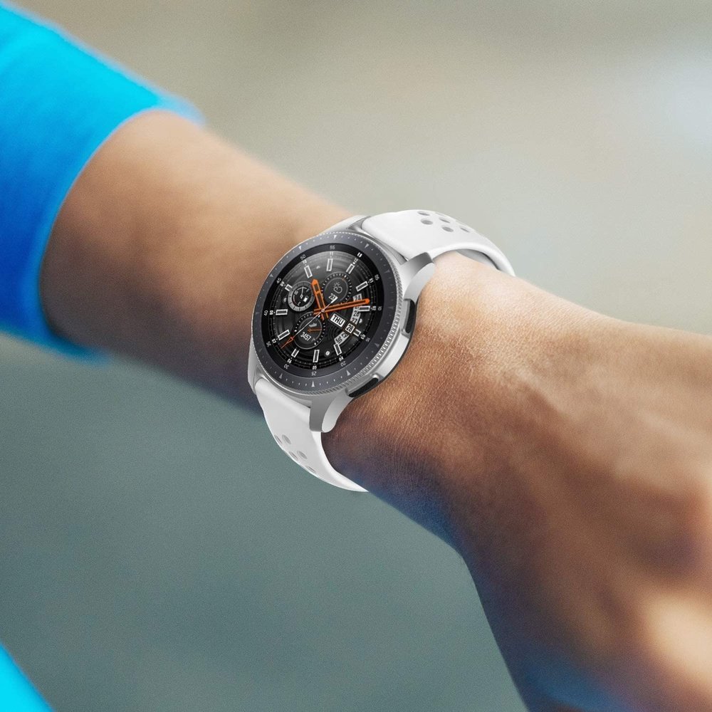 Strap-it Strap-it Bracelet silicone avec trous Samsung Galaxy Watch 46mm (blanc)