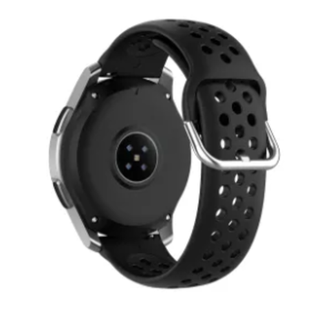 Strap-it Strap-it Bracelet silicone avec trous Samsung Galaxy Watch Active (noir)
