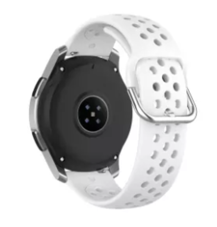 Strap-it Strap-it Bracelet silicone avec trous Samsung Galaxy Watch Active (blanc)