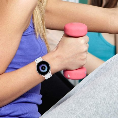 Strap-it Strap-it Bracelet silicone avec trous Samsung Galaxy Watch Active (blanc)