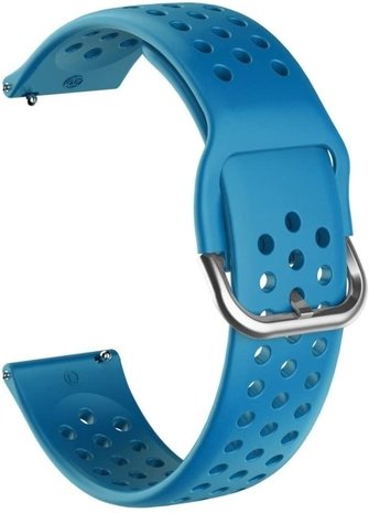 Strap-it Strap-it Bracelet silicone avec trous Samsung Galaxy Watch Active (bleu clair)