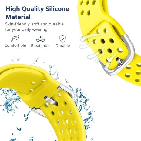 Strap-it Strap-it Bracelet silicone avec trous Samsung Galaxy Watch 42mm (jaune)