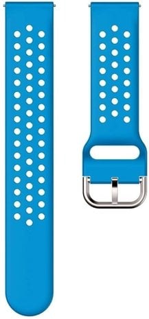 Strap-it Strap-it Bracelet silicone avec trous Samsung Galaxy Watch 42mm (bleu clair)