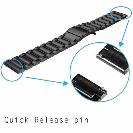 Strap-it Strap-it Bracelet acier Samsung Gear S3 (noir)