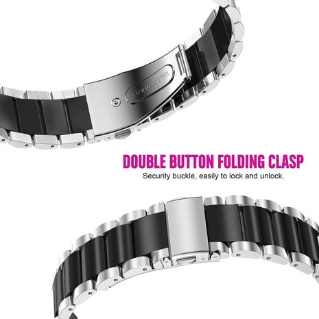Strap-it Strap-it Bracelet acier Samsung Gear S3 (argent/noir)