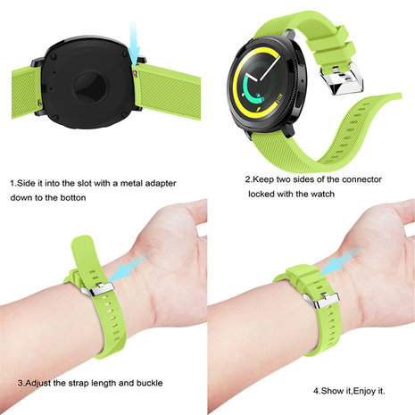 Strap-it Strap-it Bracelet silicone Samsung Gear Sport (vert clair)