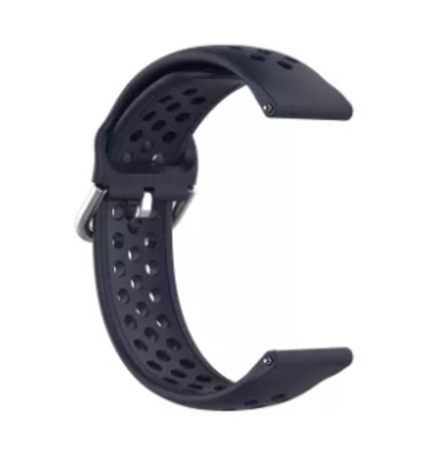 Strap-it Strap-it Bracelet silicone avec trous Samsung Galaxy Watch 46mm (bleu foncé)