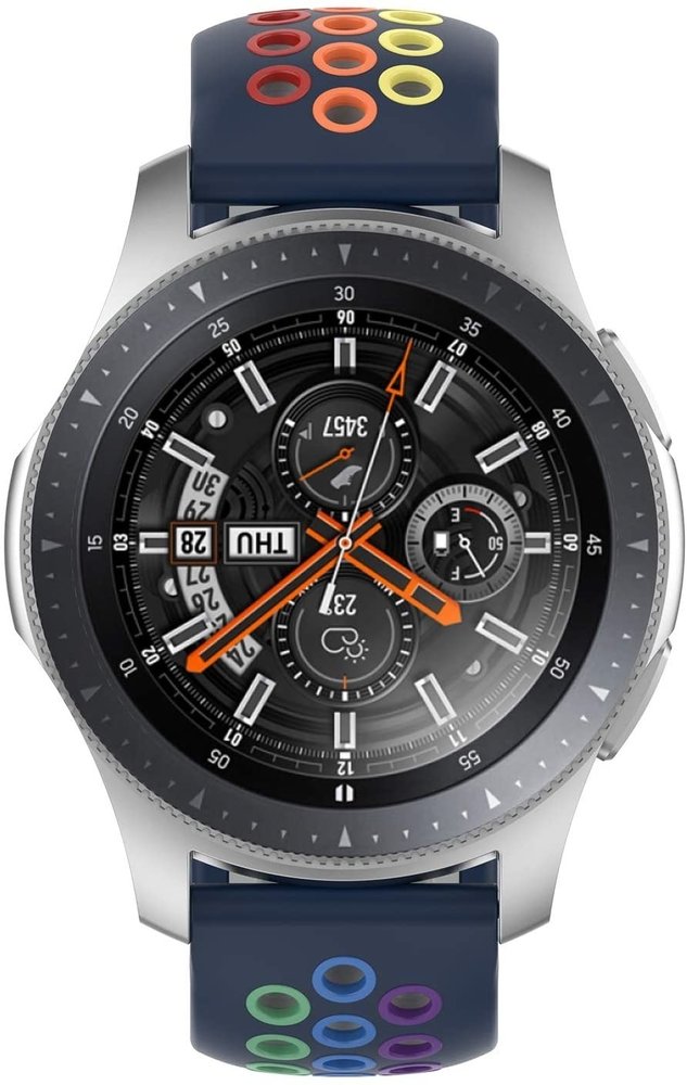 Strap-it Strap-it Bracelet sport Samsung Galaxy Watch 46mm (bleu foncé et multicolore) Strap-it Strap-it Bracelet sport Samsung Galaxy Watch 46mm (bleu foncé et multicolore)