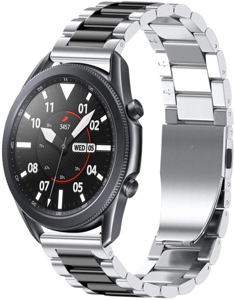 Strap-it Strap-it Bracelet acier Samsung Galaxy Watch 3 45mm (argent/noir) Strap-it Strap-it Bracelet acier Samsung Galaxy Watch 3 45mm (argent/noir)