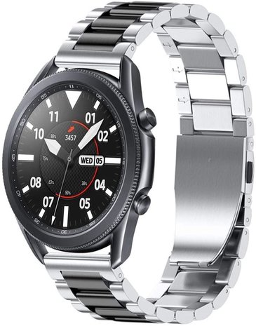 Strap-it Strap-it Bracelet acier Samsung Galaxy Watch 3 45mm (argent/noir) Strap-it Strap-it Bracelet acier Samsung Galaxy Watch 3 45mm (argent/noir)