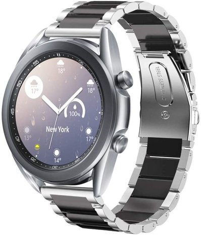 Strap-it Strap-it Bracelet acier Samsung Galaxy Watch 3 41mm (argent/noir)