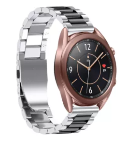 Strap-it Strap-it Bracelet acier Samsung Galaxy Watch 3 41mm (argent/noir)