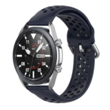 Strap-it Bracelet silicone avec trous Samsung Galaxy Watch 3 45mm (bleu foncé)