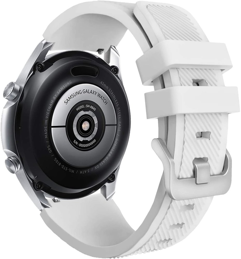 Strap-it Strap-it Bracelet silicone Samsung Galaxy Watch 3 45mm (blanc)